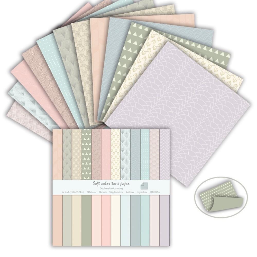24Sheets Floral Pattern Scrapbook Paper 6 Inch Background Paper Decorative Paper DIY Craft