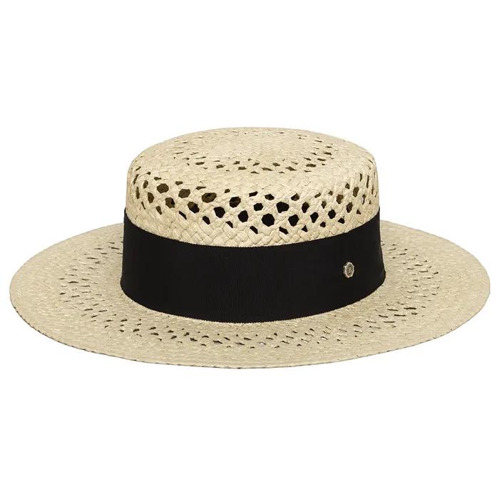 [Brown Hat]_Coco Boater Hat - Ivory