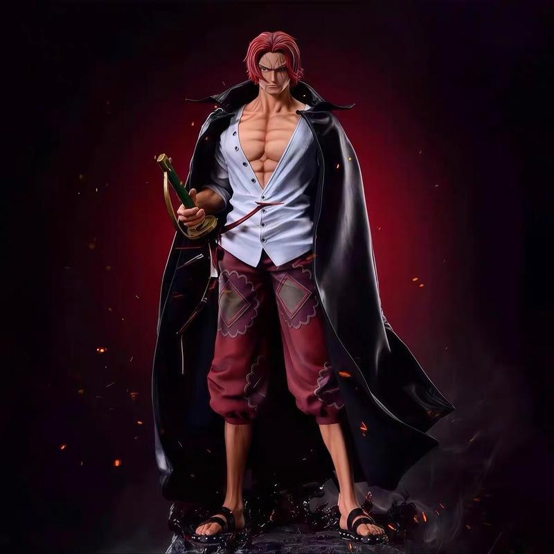 In Stock 67cm One Piece Shanks Anime Figure Large Red Haired Shanks Pvc Statue Model Doll For Room Decor Collection And Gifts