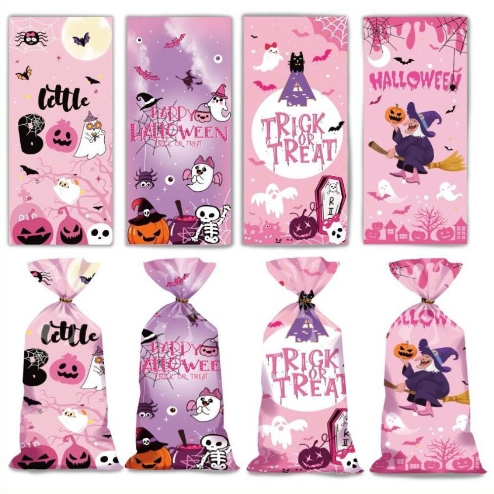 50pcs Reusable Snacks Candy Biscuit Bag Cute Drawstring Bag Halloween Candy Bag Home Decoration