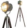 Designer, Floor Searchlight Spotlight On a Brown Tripod Stand