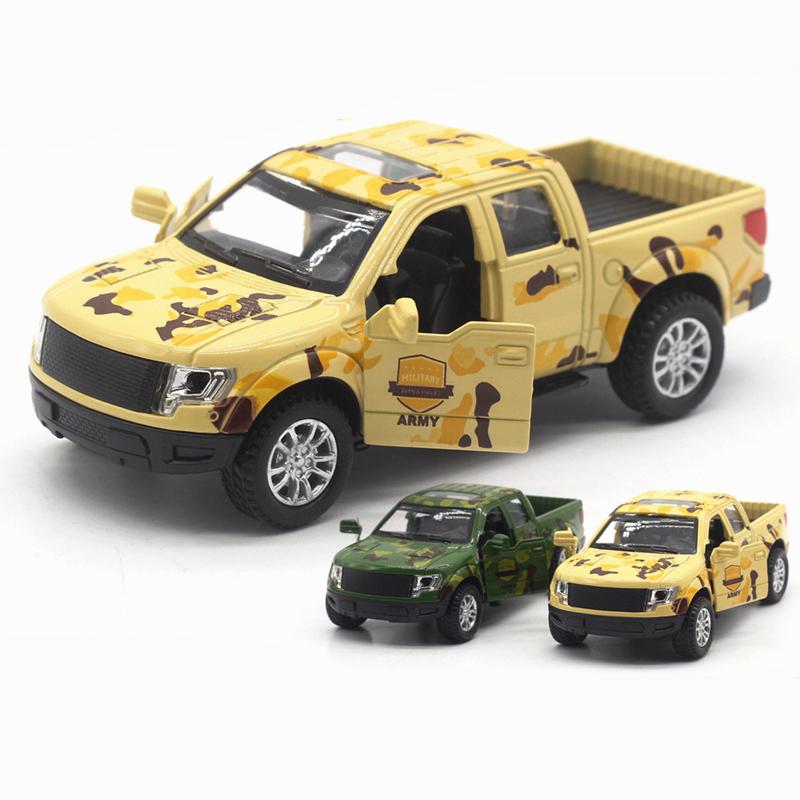 1/32 Toyota Pickup, игрушечная модель, может открывать двери, камуфляж, автомобиль, музыкальный свет, имитация автомобиля с откатным механизмом для детей, игрушки, подарки