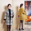 Женская шерстяная куртка в клетку для мамы осенью и зимой. Новая женская одежда среднего возраста. Вестернизированное вязаное пальто-кардиган из искусственного норкового бархата.