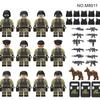 Green Counterterrorism Task Force City Police Doll Small Particle Assembly Building Block Toy Set
