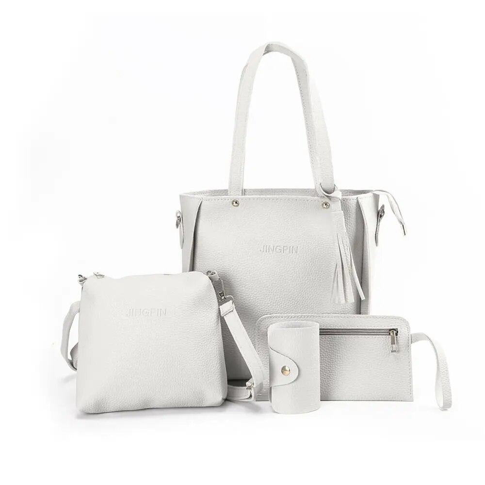 4 шт./компл., модный портативный кожаный кошелек, кошельки, сумка через плечо, сумка через плечо