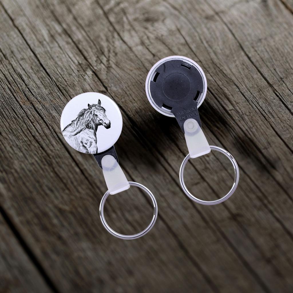 Basque Mountain Horse - Unique Keychain with a Horse Picture, Handmade Product, Light and Handy Pendant from Art-Dog Brand