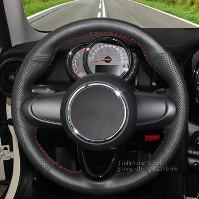 Ручная вышивка, противоскользящая кожаная оплетка руля для Mini Cooper Coupe Clubman Countryman, аксессуары для интерьера