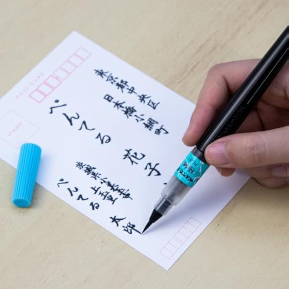 Киточка-перо Pentel Pentel Brush, Экстратонкая, Черная, 10 шт., XFL2F (10)