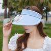 Женская шляпа-веер для отдыха на открытом воздухе с регулируемым пустым верхом, защитой от ультрафиолета, большими полями и USB-зарядкой, охлаждающим вентилятором, пляжной шляпой для путешествий от солнца