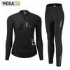 WOSAWE Длинные рукава велосипедные майки комплекты шоссейные велосипедные рубашки велосипедные длинные штаны 5D гелевые подушечки