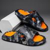 Модные оригинальные новые стильные тапочки мужские сандалии летняя мода толстая подошва нескользящая повседневная камуфляжная пляжная обувь