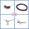 Stones and Minerals. Jewelry Set Bracelet Necklace 3 Amethyst Pearls 8 Mm. Chain In Customizable Size.