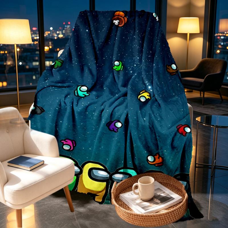 Among Us Print Blanket - Soft & Comfortable, for Bedroom, Travel, Sofa, Home Decoration - Birthday Christmas Gift for Friend