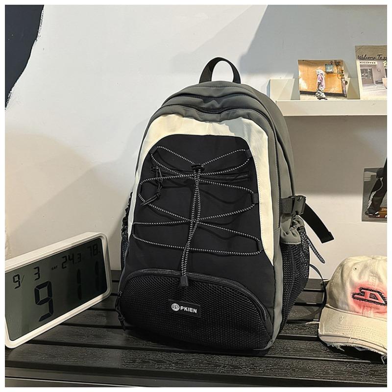 High Value Casual Retro Backpack Junior High School Students Contrasting Colors Lightweight Travel Backpack