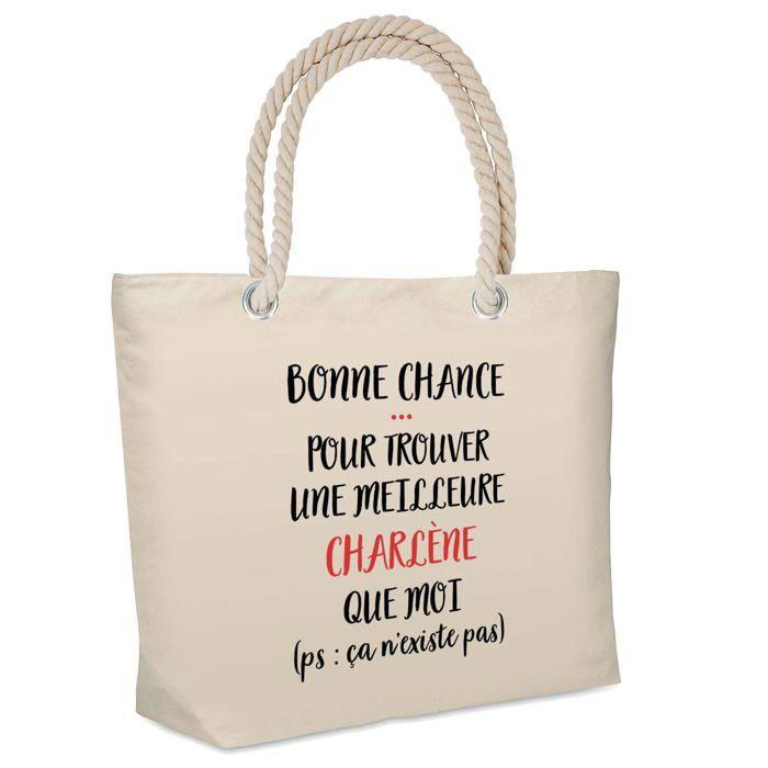 Sac de plage - PLANETEE - Charlène ça n'existe pas - Coton - Imprimé en France - Grande contenance