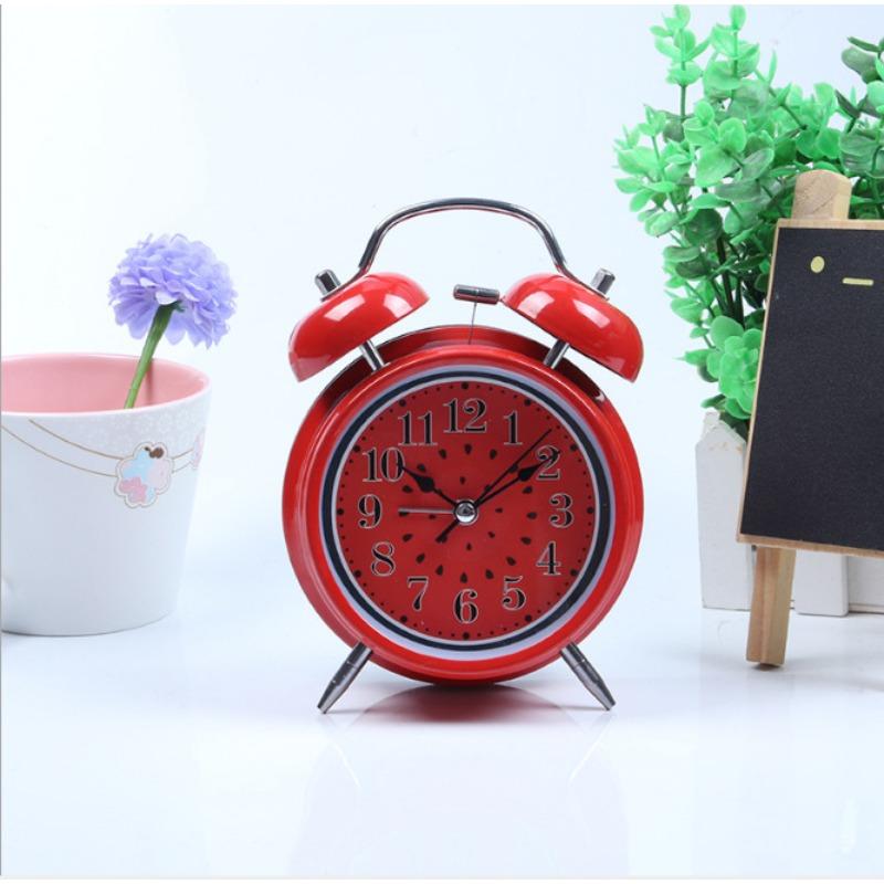 4-inch Metal Children's Gifts Student Watch Night Lights Place Desktop Bells Summer Lemon Noodles Dial