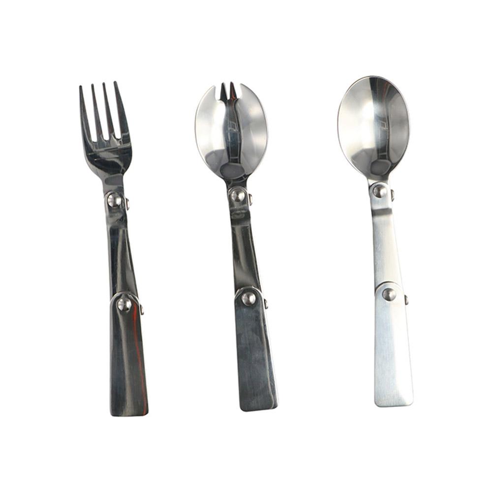Storage Box 304 Stainless Steel Creative Pocket Spoon Folding Fork Camping Tableware Folding Spoon