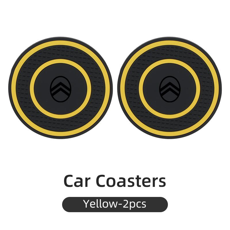 Silicone Double Ring Car Cup Mat Anti-Slip Insert For Citroen C4 C3 C5 C1 C2 C-Elysee Berlingo Picasso Jumpy Cactus Aircross aia256