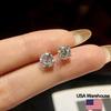 Серьги из серебра S925 с муассанитом 0,1-0,5 карата, на четырех лапках, для женщин, помолвочное, свадебное, роскошное, высококачественное ювелирное изделие