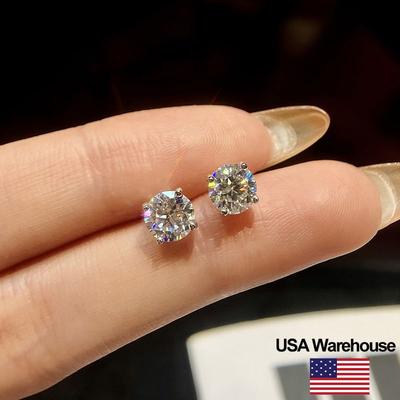 Серьги из серебра S925 с муассанитом 0,1-0,5 карата, на четырех лапках, для женщин, помолвочное, свадебное, роскошное, высококачественное ювелирное изделие