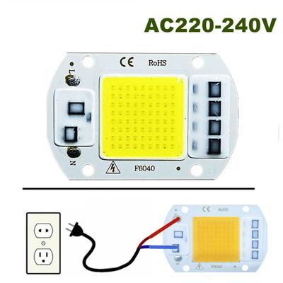 2 шт. 220 В COB чип светодиодная лампа 10 Вт 20 Вт 30 Вт 50 Вт Smart IC Не нужен драйвер светодиодная лампа 3 Вт 5 Вт 7 Вт 9 Вт для прожектора точечного освещения