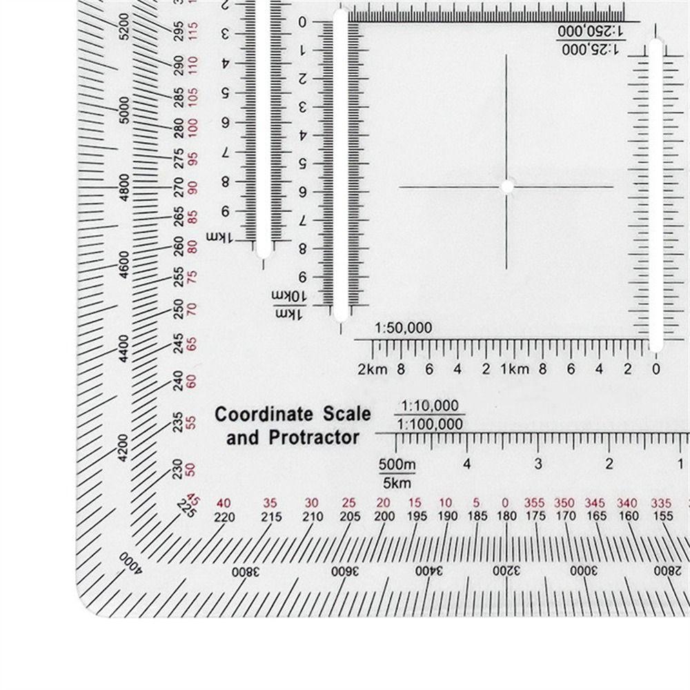 for Technical Map Protractor Coordinate Scale Protractor Land Navigation Protractor Measuring Ruler