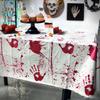 1pcHalloween Tablecloth Bat Castle Simulation Blood Handprint Disposable Tablecloth Party Dining Table Decoration Tablecloth