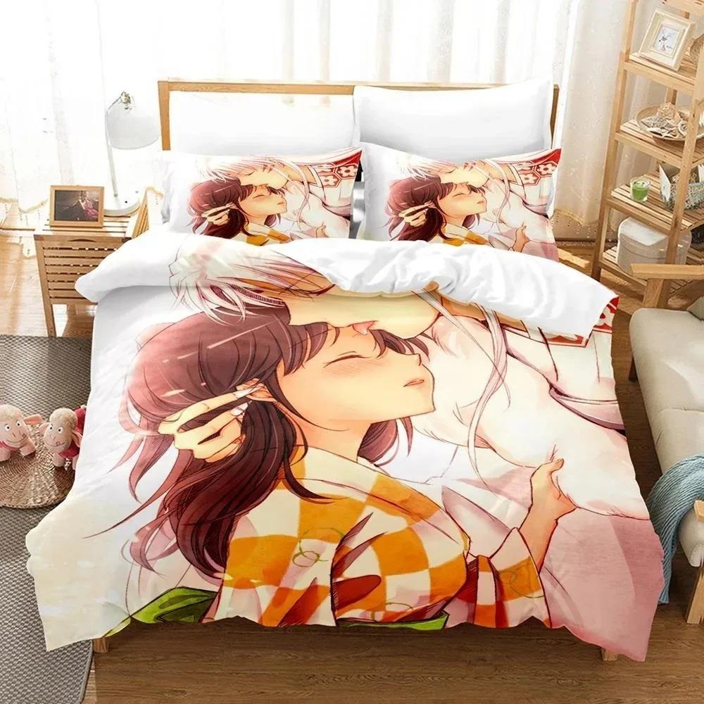 New Fashion Inuyasha Bedding Collection Single Twin Full Queen King Size Bed Collection Adult Kid Bedroom 3D Anime Bed Sheets And Pillowcases