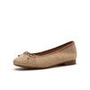 Bata shallow mouth single shoe women's 2026 spring fashion commuting woven breathable soft sole single shoe