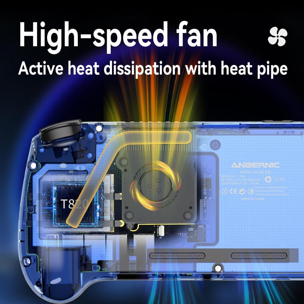 ANBERNIC RG556 Портативная игровая консоль на Android 13 с большим экраном и контроллером-джойстиком Холла - Подключаемая к ТВ, издание 2024 года.