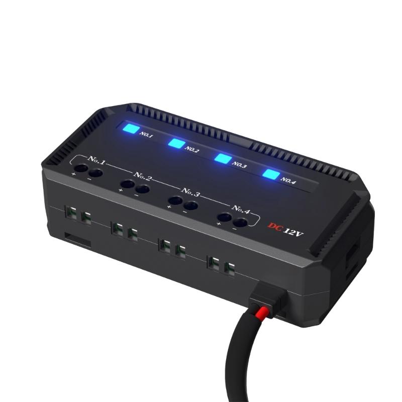12V 4 Way e Block with LED Indicator 4 Circuit 20A Box Holder Block Panel for Auto Car Boat Truck