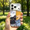Acrylic Back TPU Bumper for iphone 13 16 Plus 14 17 Pro XR 12 XS Max 18 Pro Max 15 Air 11 Cartoon Cats hone Case Shockproof Cover