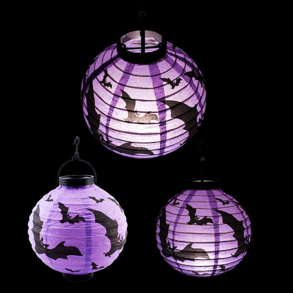 DIY Folding Paper Lanterns With Handle Halloween Pumpkin Lantern Halloween Lantern Party Pendants