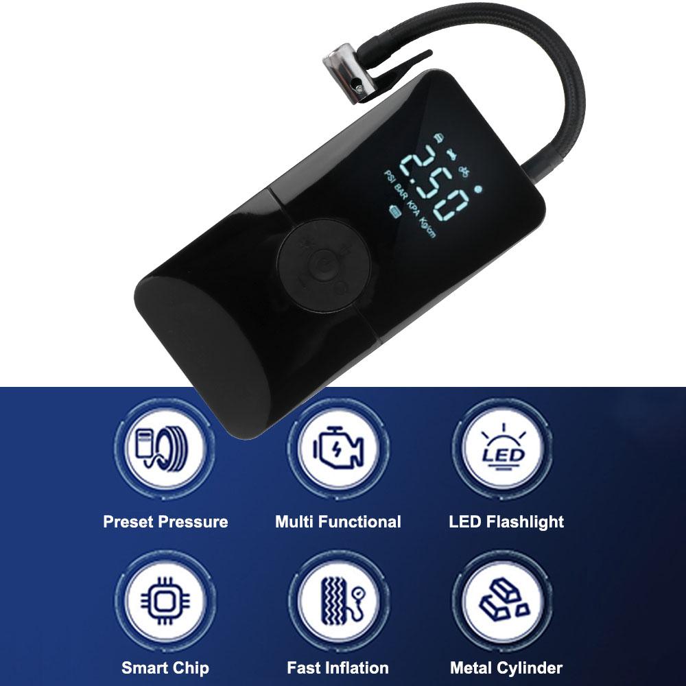 Насос для накачивания шин беспроводной 150PSI 120W портативный манометр для шин цифровой воздушный насос со светодиодной подсветкой воздушный компрессор ЖК-дисплей