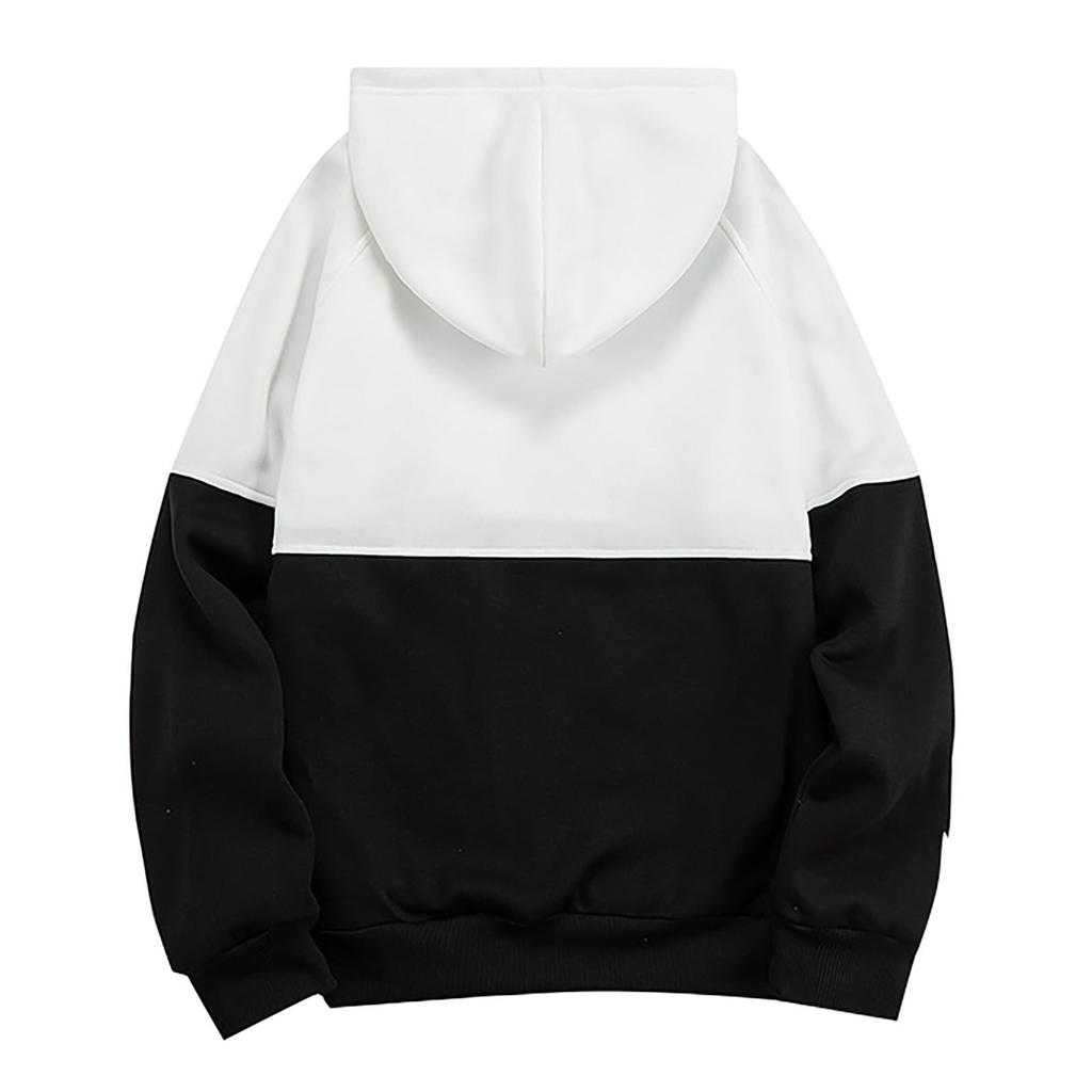 Мужская толстовка с капюшоном, толстовка контрастного цвета, спортивная повседневная куртка