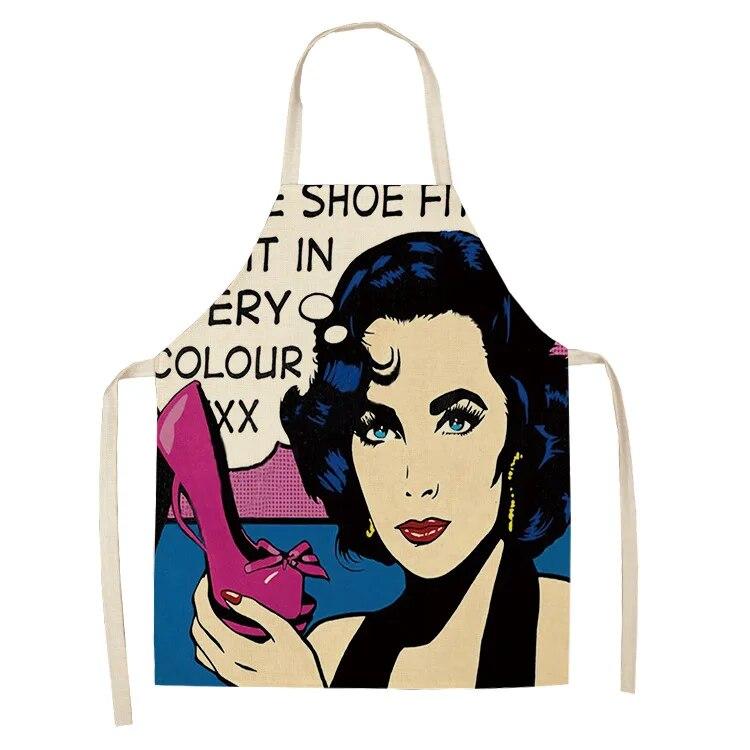 Home Cartoon Character Household Anti-fouling Apron Cloth Art Kitchen Housework Cleaning Oil-proof Smock Delantal Cocina Tablier