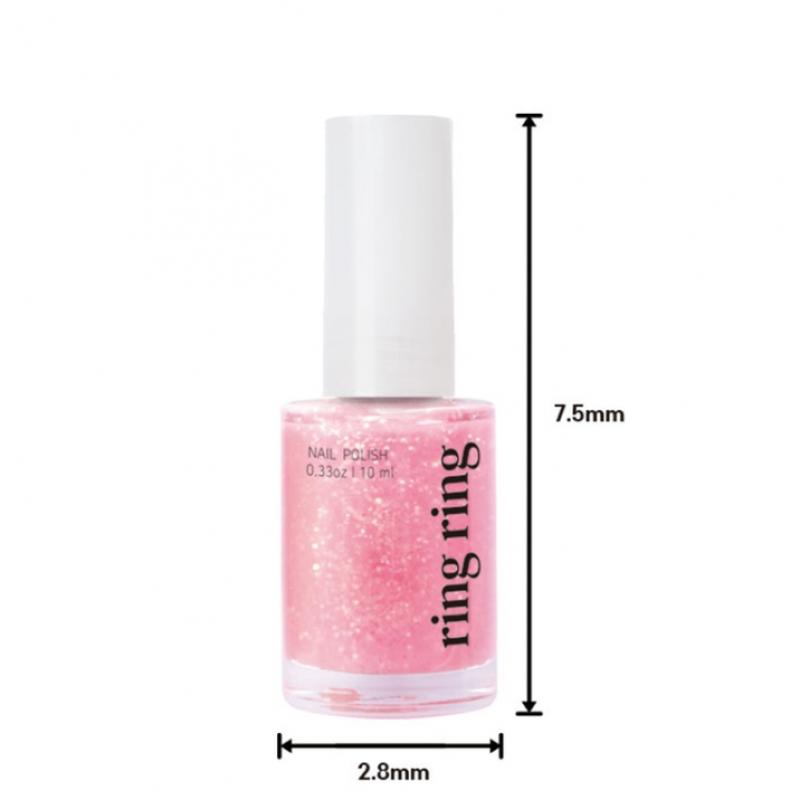 Daiso Ring Glitter Nail 10ml Sparkling Pink