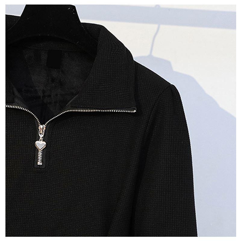 Женское вафельное платье большого размера, слим-фит по талии, с длинным рукавом для осени/зимы