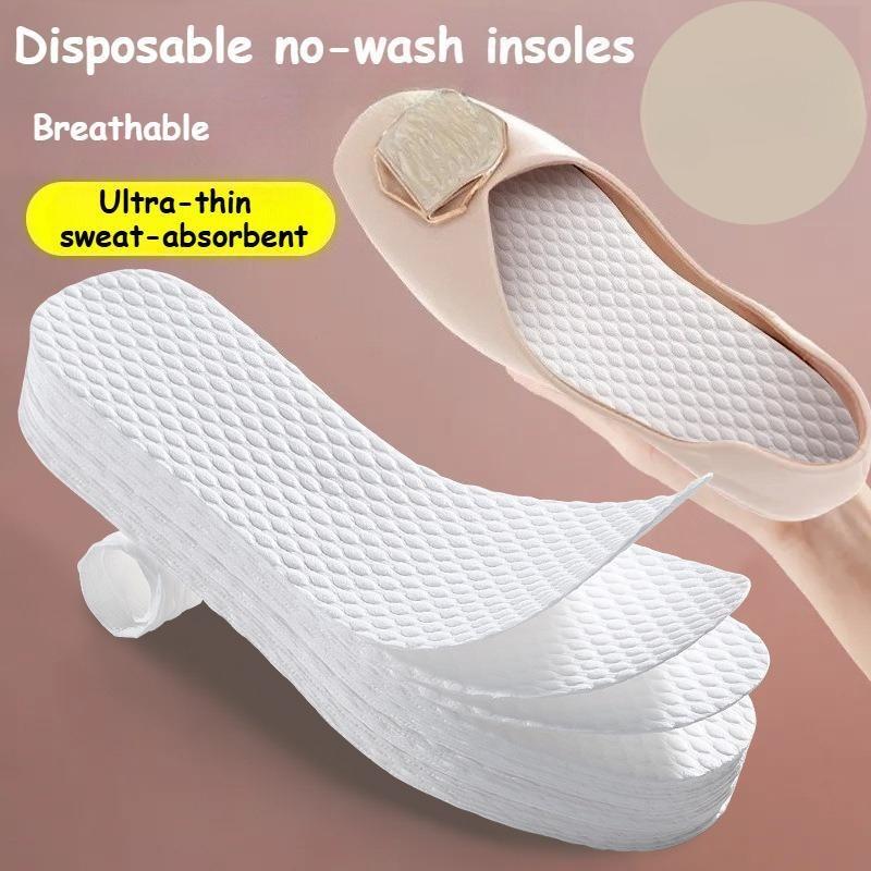 10 Pairs Antibacterial and Deodorizing Disposable Insoles for Women Sweat-absorbing and Breathable Summer Sock-free Insoles