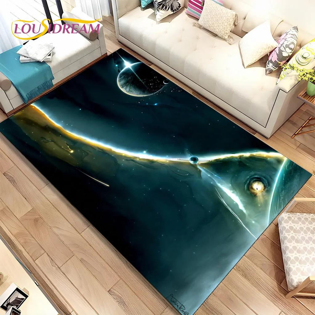 3D Космос Фиксированные Звезды Галактика Земля Коврик, Коврик для Дома Гостиная Спальня Диван Коврик Декор, Детский Нескользящий Коврик HD