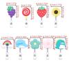 Clip Fruit Accessories Flower Cartoon Silicone Badge Reel ID Badge Card Clips Colorful Badge Holder