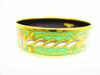 Authentic HERMES Enamel Bangle Bracelet Green Multicolor Emaiyu GM #6652 Refurbished