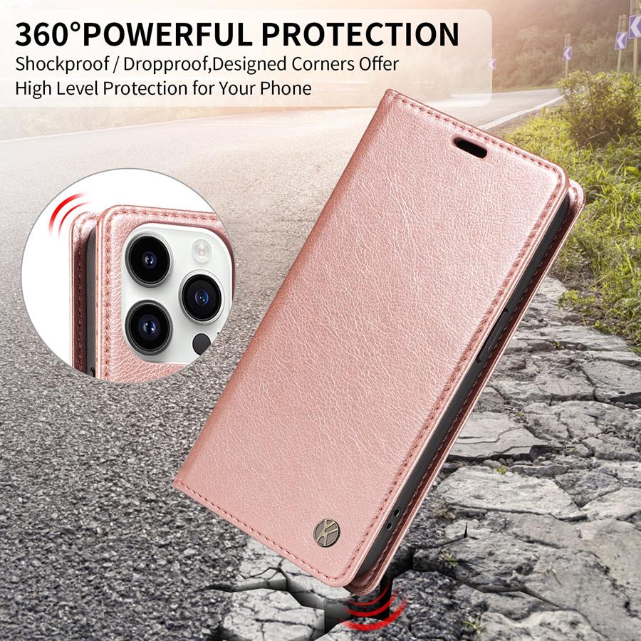 Premium Leather Strong Magnetic Phone Case for Redmi Note 14 13 12 11 10 9 Pro Redmi 14C 13 13C Redmi 12 10 Kickstand Wallet Case with Card Slots