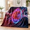 AC Milan Printed Flannel Blanket Warm Comfort Bed Throw For Indoor Home Decoration