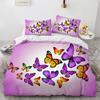 Ethereal Butterfly Print Brushed Duvet Cover Set with Pillowcases - Cozy microfiber,Twin/Full/King/Queen Size
