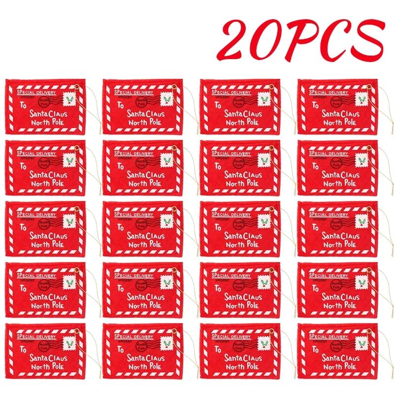 Wholesale Christmas Letter Candy Bag Decoration Santa Claus Felt Envelope Embroidery for Home Tree Ornament Kids Holiday Gifts