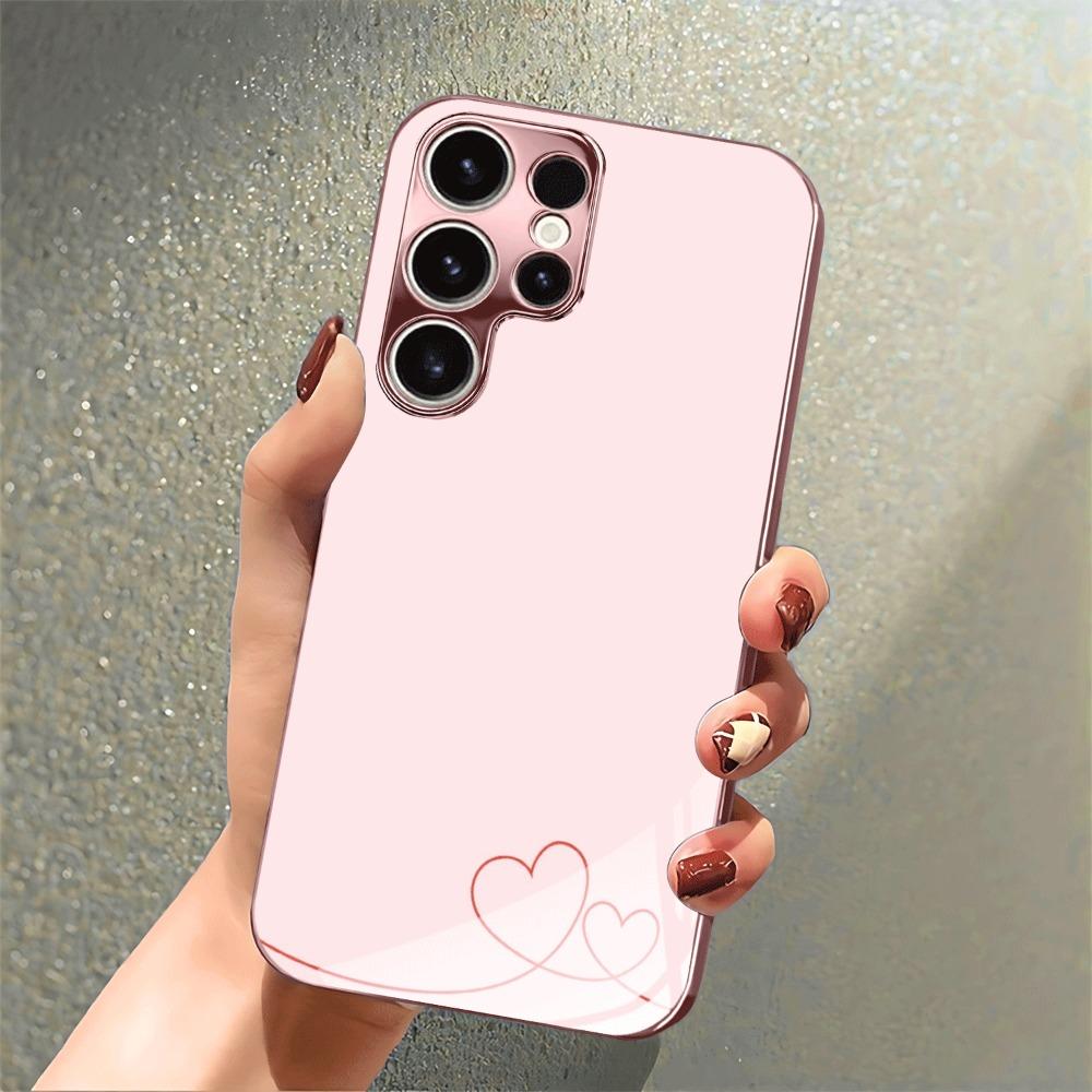 Стеклянный чехол для телефона с металлическим рисунком, подходящий для Samsung Galaxy S26 S25 S24 S22 S21 S20 FE/Ultra/Plus, противоударный