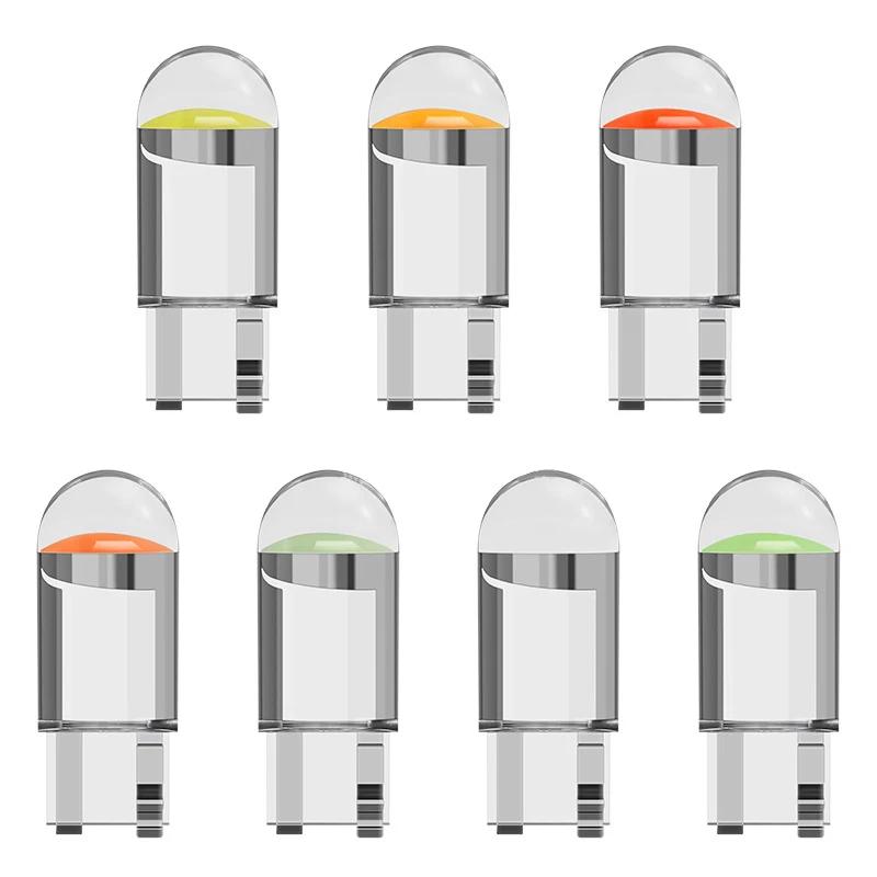 Car LED T10 W5W Canbus Glass COB 6000k Reading Dome Lamp Marker Wedge License PlateLight Bulb 168 194 192 DC 12V White Blue Red