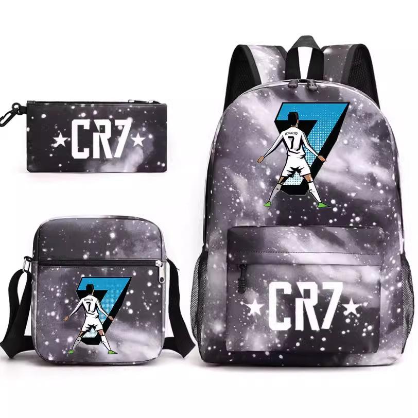 Youth Fashion Backpack Shoulder Bag Pencil Case Children'S Student School Bag 3-Piece Set