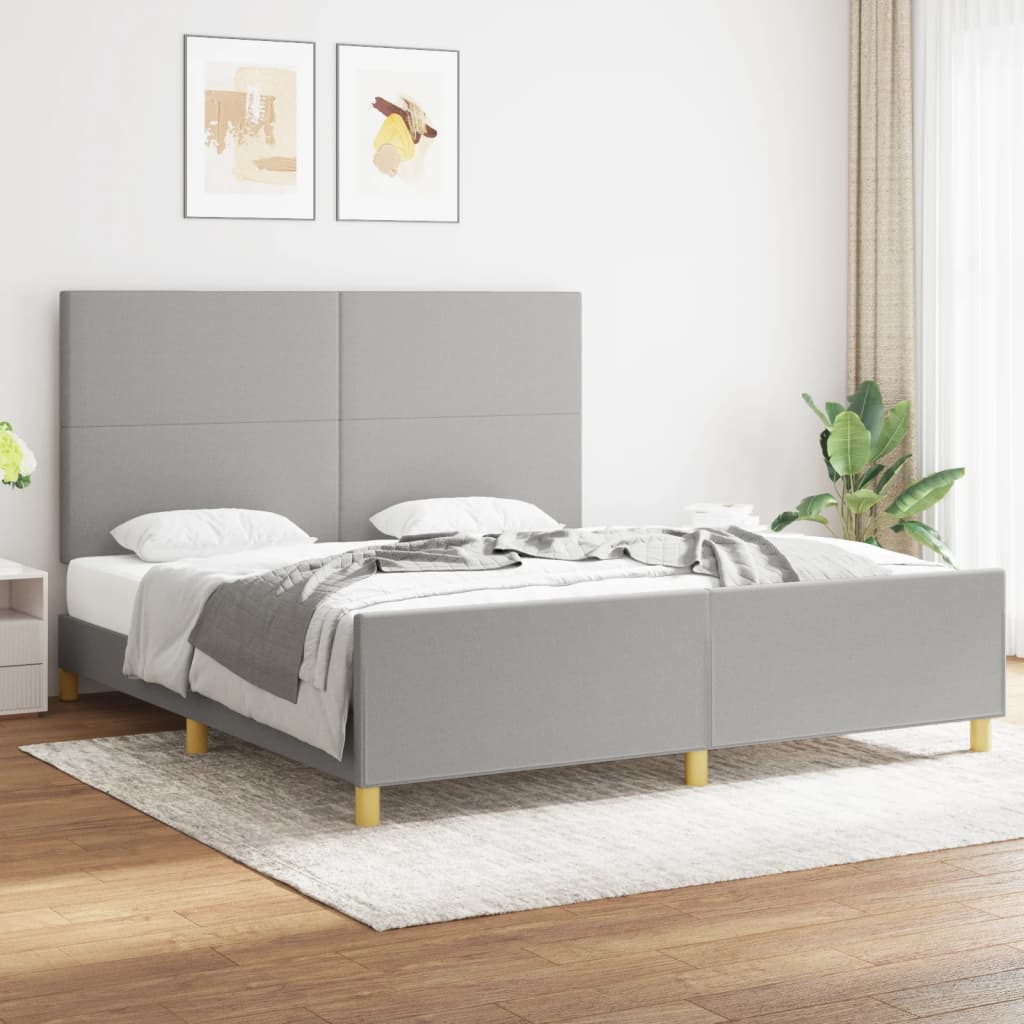 Bed Frame without Mattress Light Grey 180x200 cm Fabric